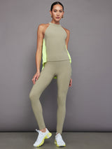 Pleated Back Tank in Melt - Silversage / Acid Lime