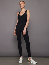 V-Neck Jumpsuit in Melt - Black