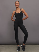 Cross Back Jumpsuit in Melt - Black