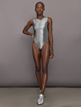 Liquid Metallic Bodysuit - Silver