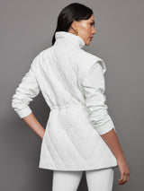 Diamond Quilted Puffer Vest - White