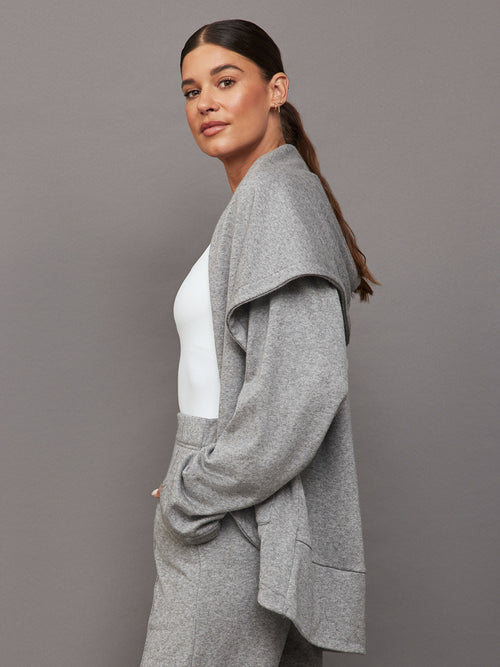 Fleece Cardigan - Heather Grey