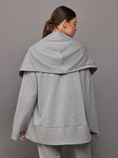 Fleece Cardigan - Heather Grey