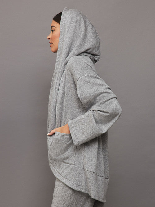 Fleece Cardigan - Heather Grey