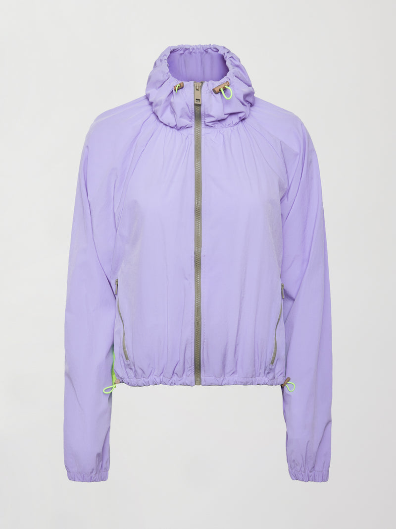 Pleated Back Running Jacket - Sweet Lavender / Acid Lime