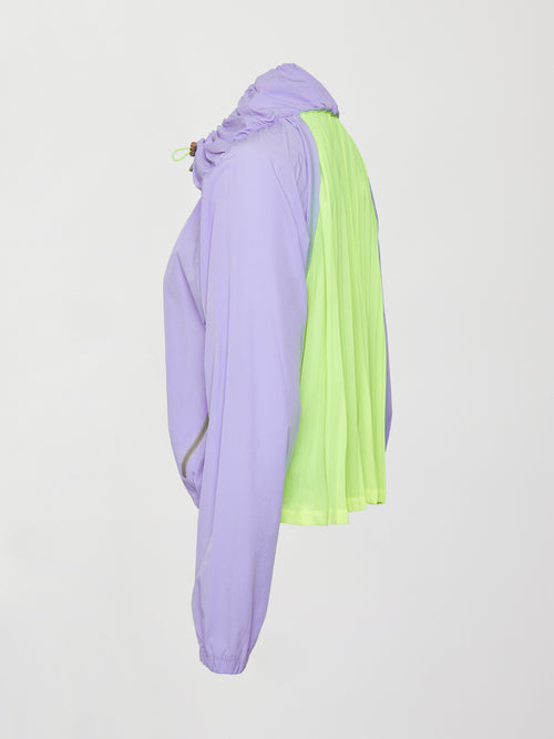 Pleated Back Running Jacket - Sweet Lavender / Acid Lime