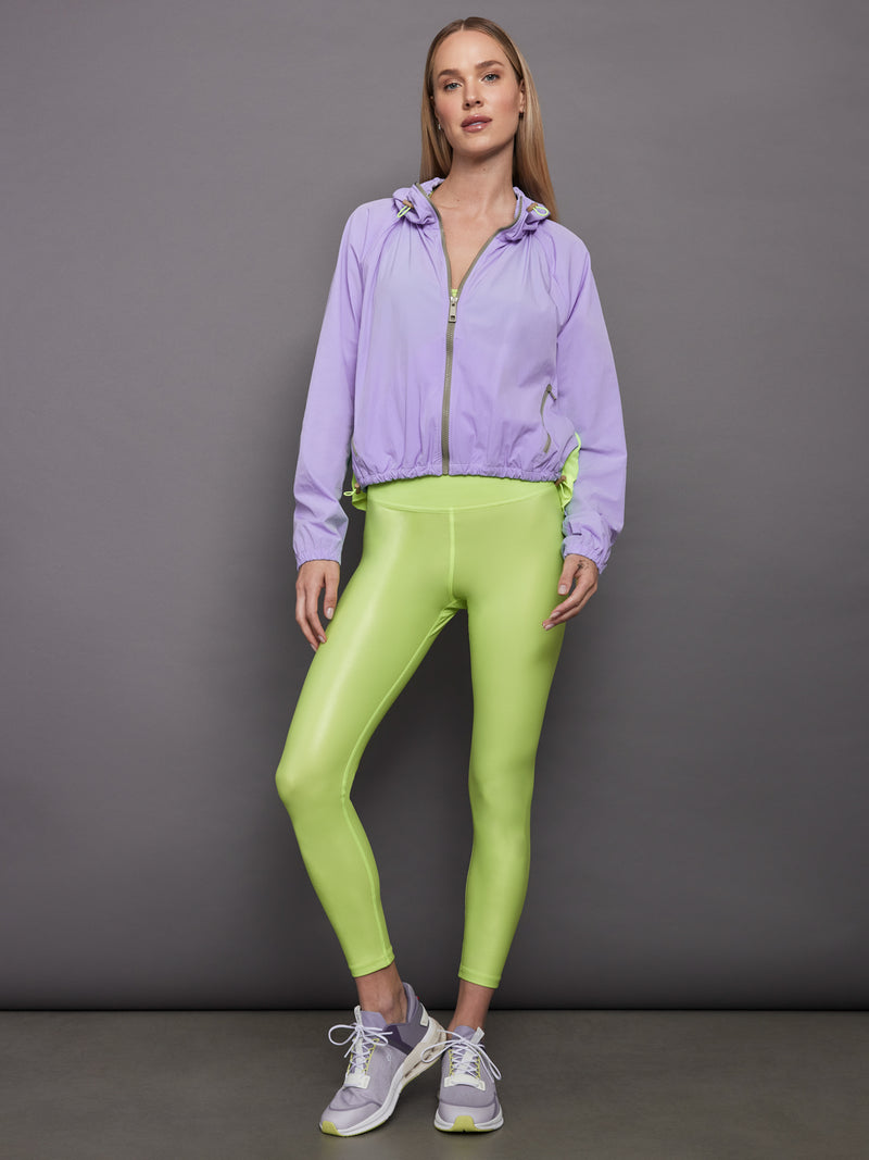 Pleated Back Running Jacket - Sweet Lavender / Acid Lime