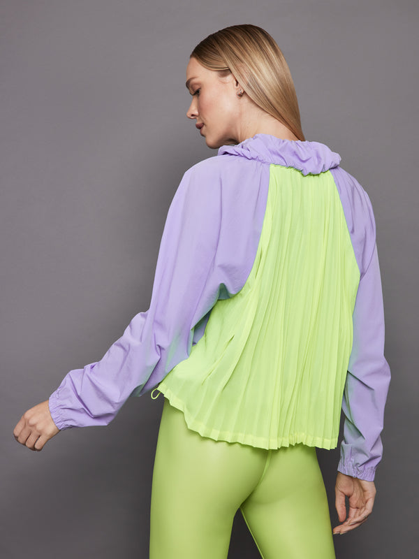 Pleated Back Running Jacket - Sweet Lavender / Acid Lime