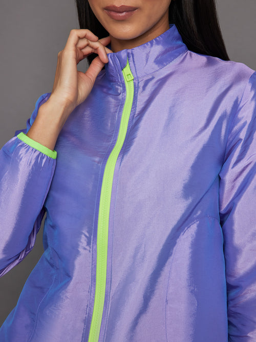 Iridescent Nylon Jacket - Sweet Lavender/ Acid Lime