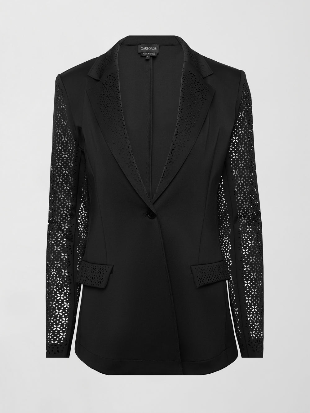 Lightweight Laser Cut Travel Blazer - Black