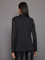 Lightweight Laser Cut Travel Blazer - Black