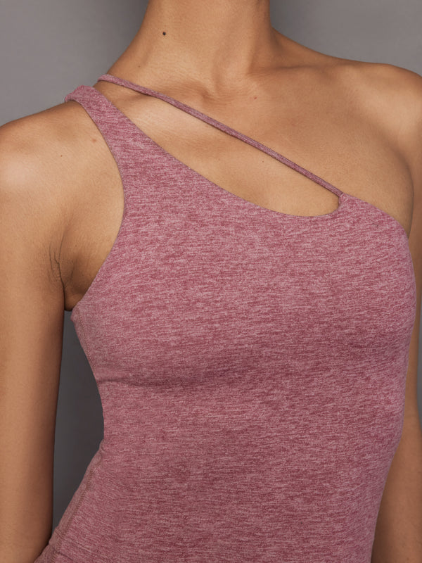 One Shoulder Convertible Tank in Heather Melt - Hawthorn Rose Heather