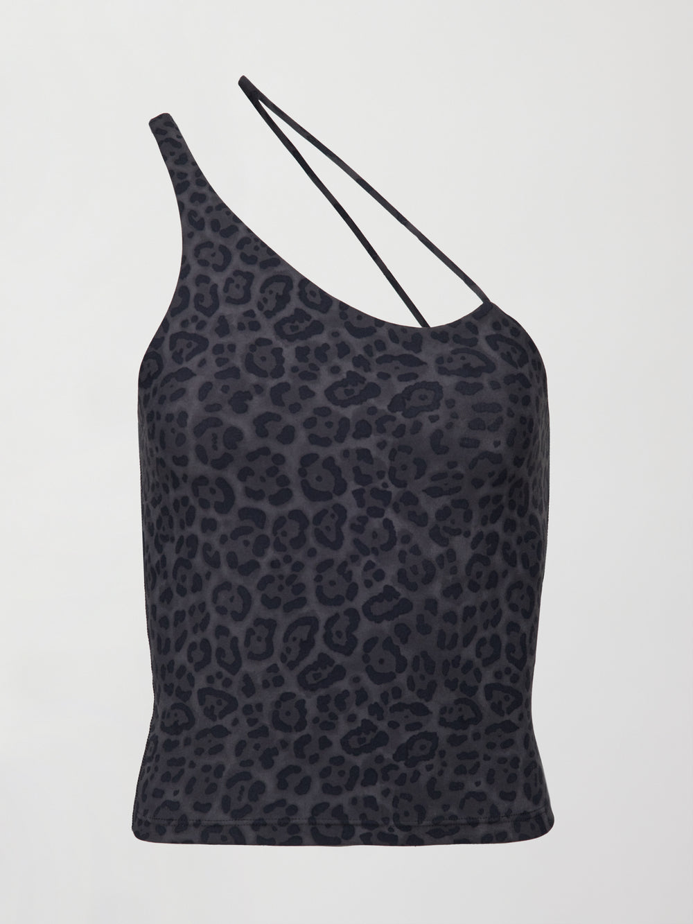 One Shoulder Convertible Tank in Melt - Charcoal Leopard