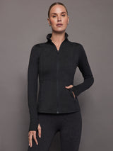 Zip Long Sleeve Run Top - Charcoal Heather