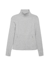 Zip Long Sleeve Run Top - Silver Heather