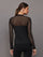 Long Sleeve Mock Neck Sweetheart Top - Black