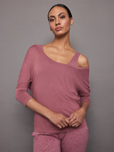 Long Sleeve Off Shoulder Tee - Hawthorn Rose