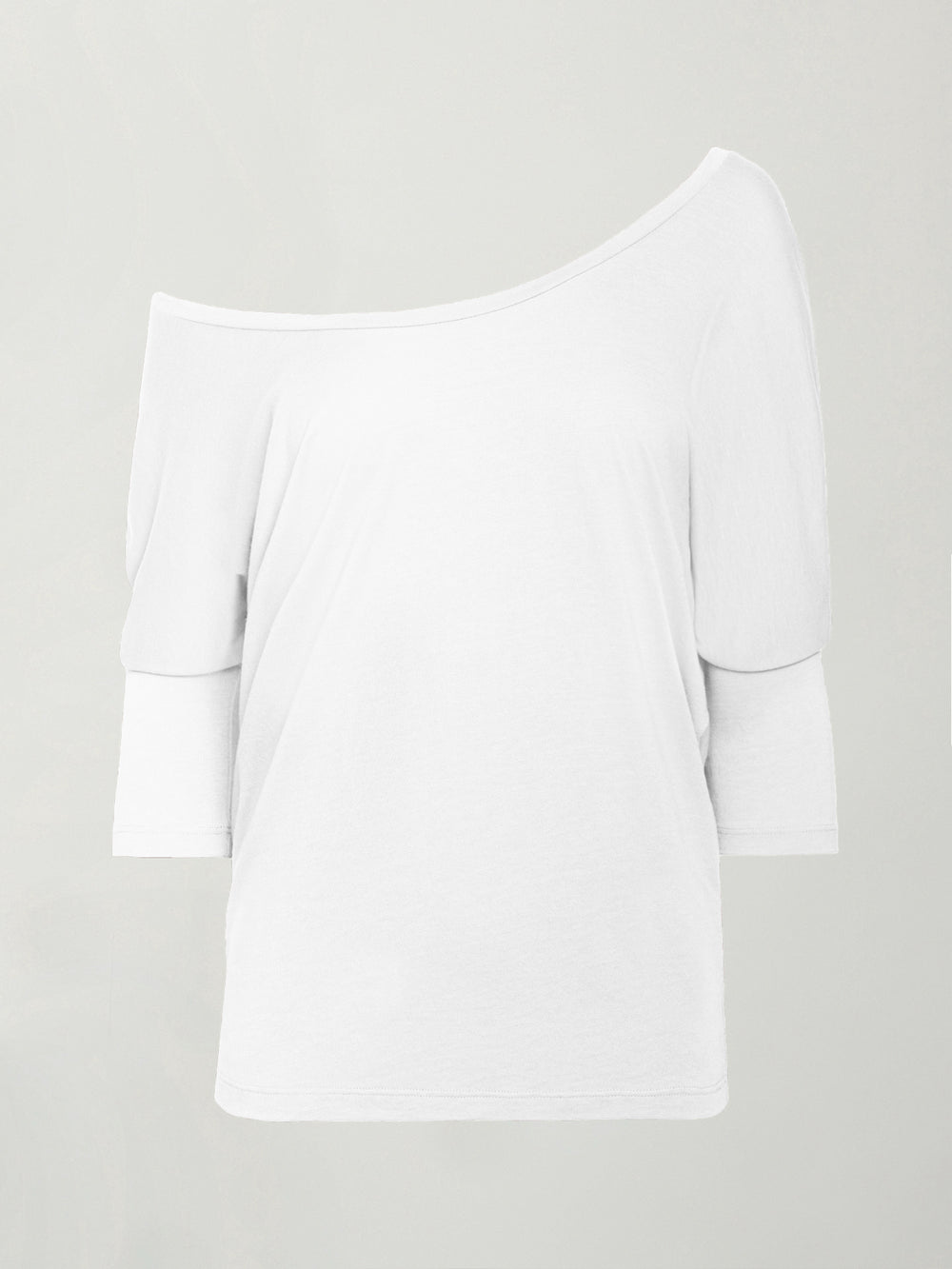 Long Sleeve Off Shoulder Tee - White