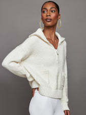 Half Zip Boucle Pullover