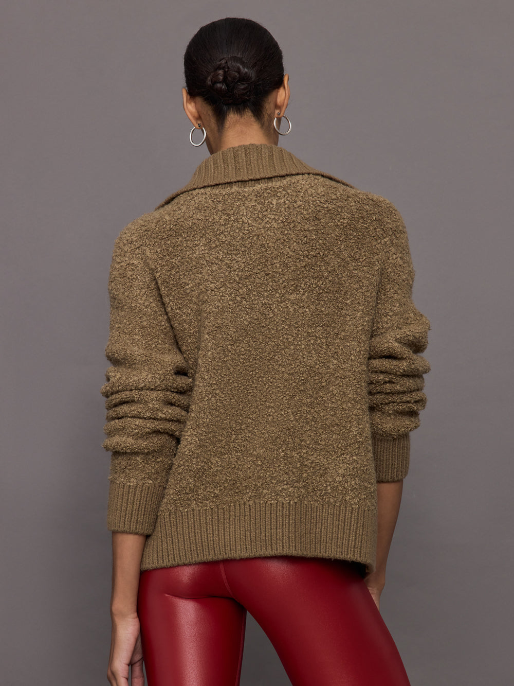 Half Zip Boucle Pullover - Caribou