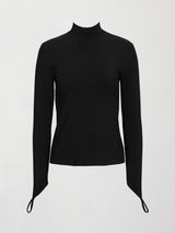 Mock Neck Long Sleeve in Melt - Black