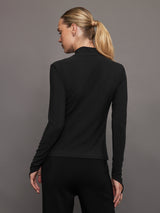 Mock Neck Long Sleeve in Melt - Black