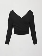 Cross Over Sweater - Black