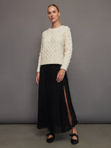 Pearl Embellished Sweater - Winter White