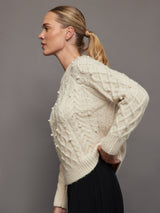 Pearl Embellished Sweater - Winter White