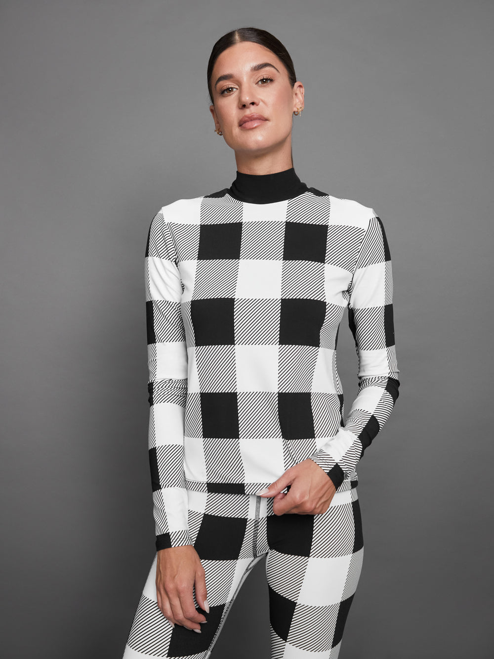 Long Sleeve Printed Base Layer - Buffalo Plaid