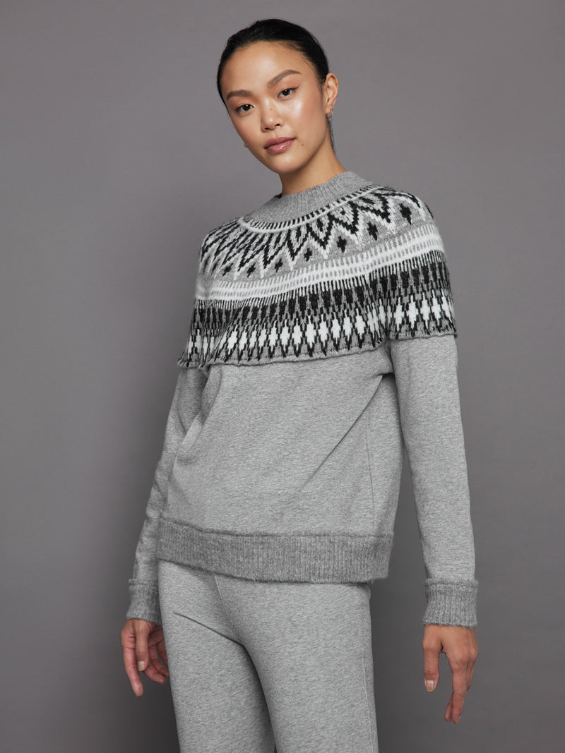 Fairisle Sweatshirt - Heather Grey