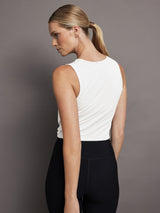 Front Twist Tank - White