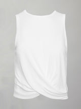 Front Twist Tank - White