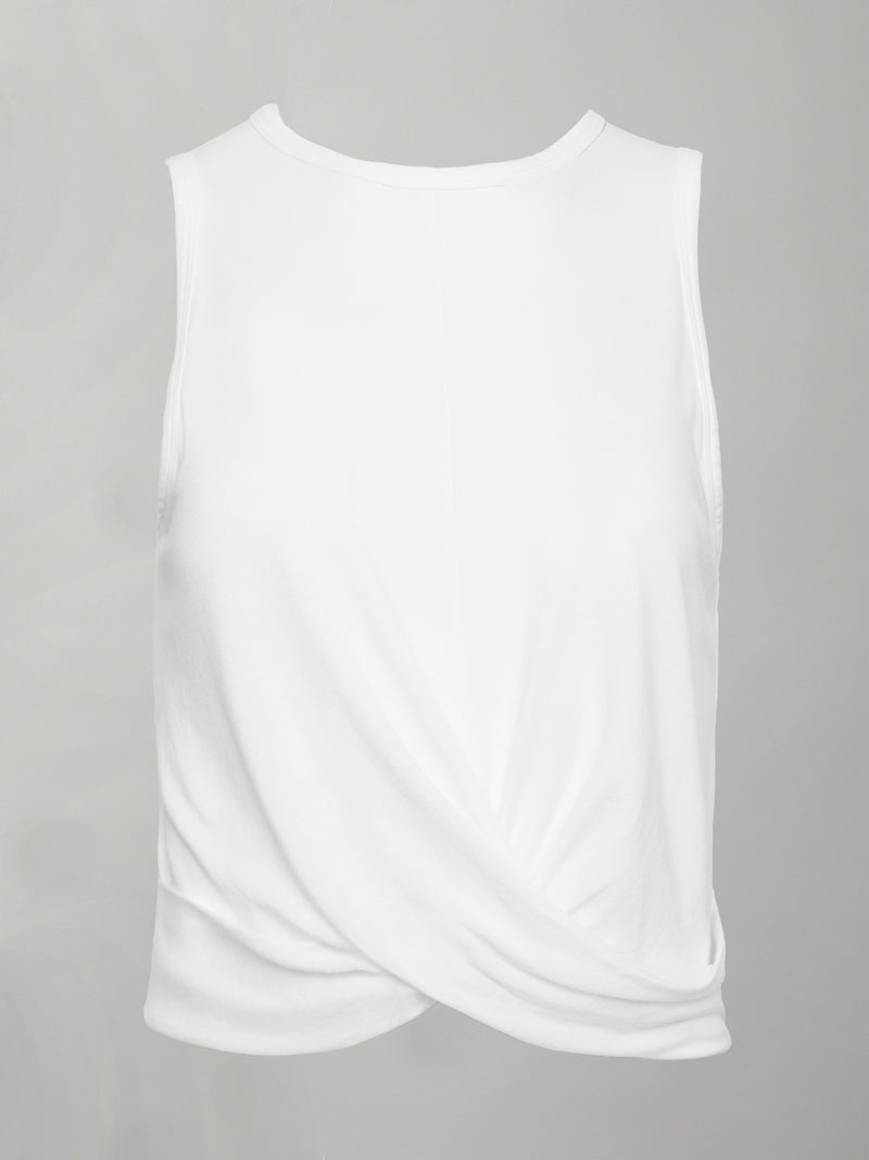 Front Twist Tank - White