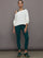 Wool Blend Slouchy Knit Sweater - Off White