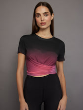 Ombre Cap Sleeve Wrap Tee