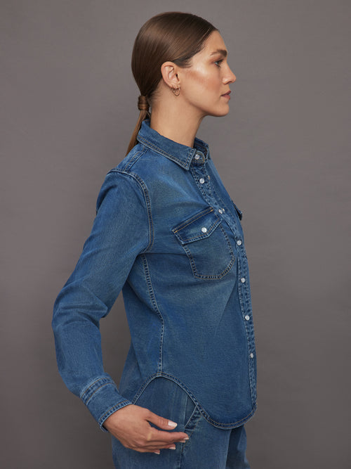 Chambray Denim Shirt - Medium Wash