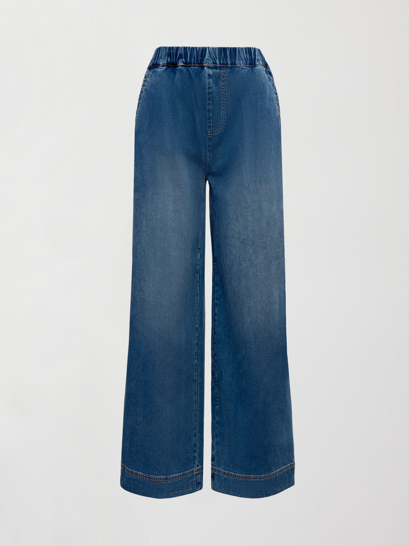 Chambray Pull on Pant - Medium Wash