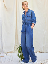 Chambray Pull on Pant - Medium Wash