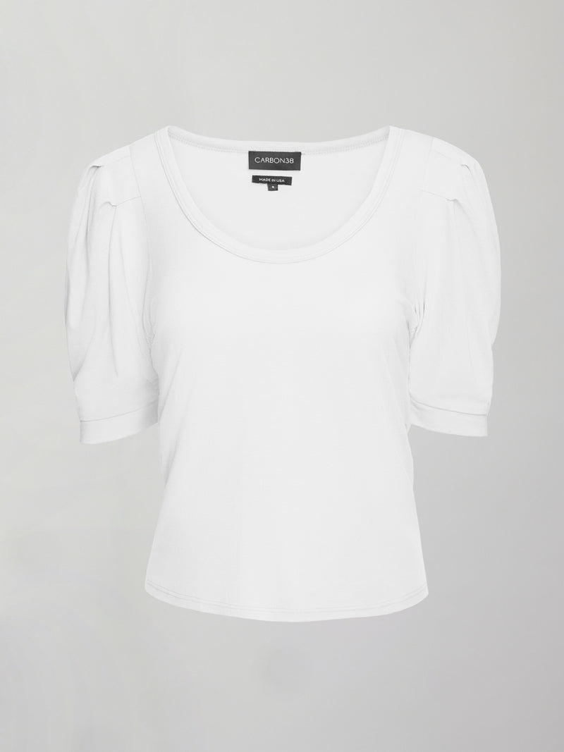 Puff Sleeve Tee - White