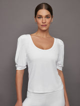 Puff Sleeve Tee - White