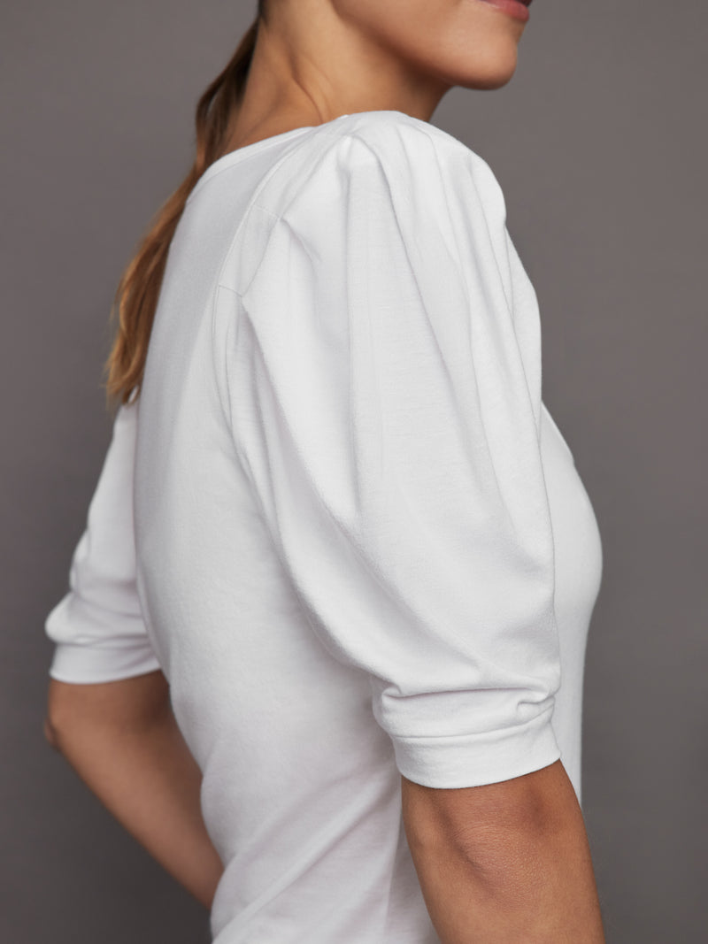 Puff Sleeve Tee - White