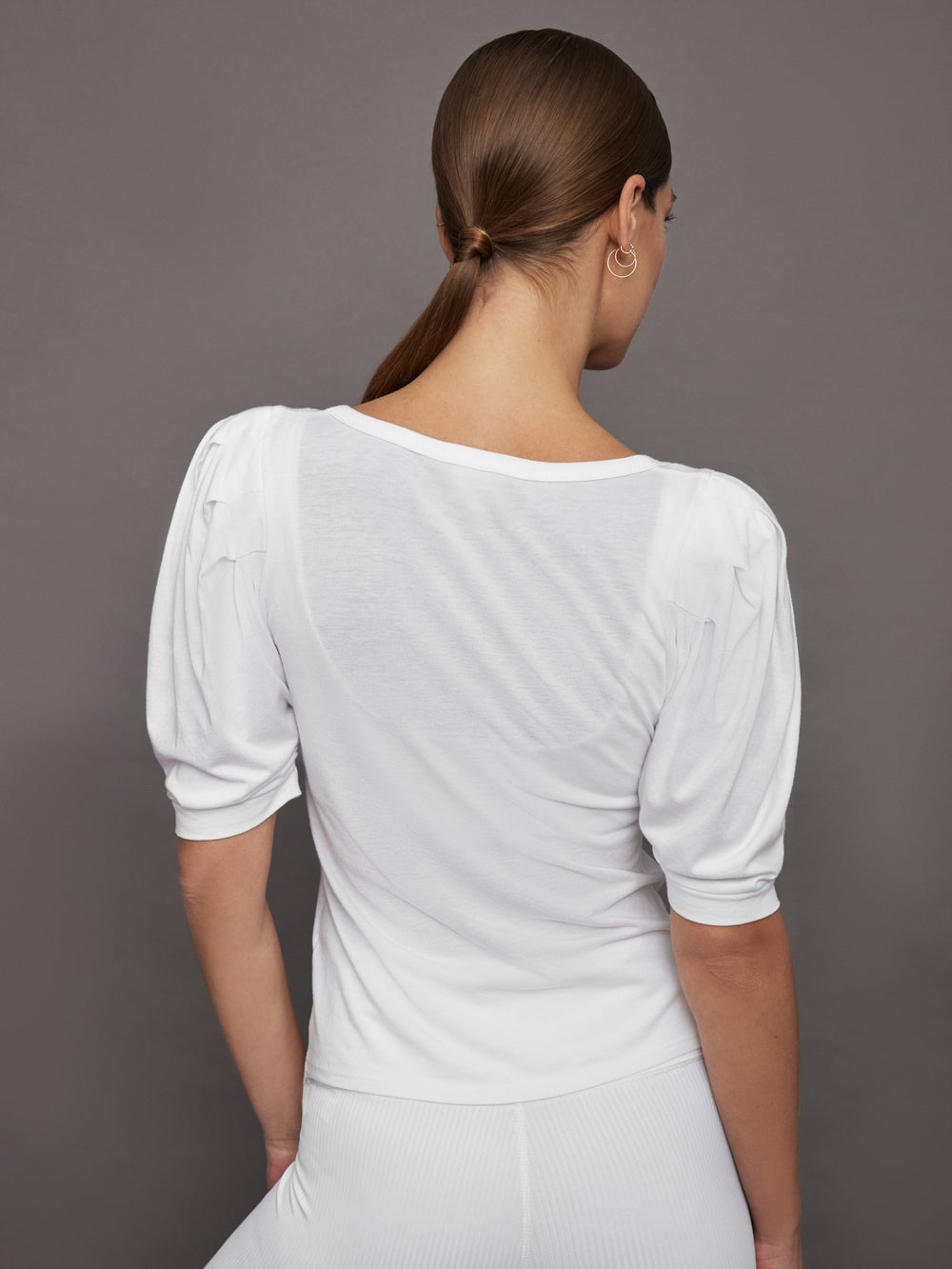 Puff Sleeve Tee - White