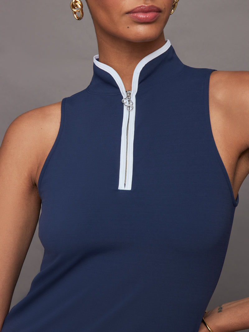 Sleeveless Golf Top - Navy