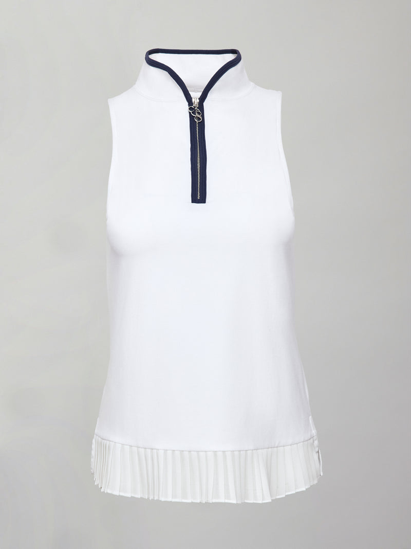 Sleeveless Golf Top - White