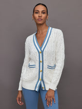 Varsity Cable Knit Cardigan