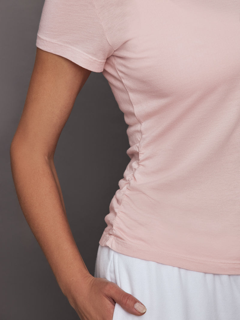 Short Sleeve Ruched Tee - Lotus