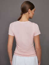 Short Sleeve Ruched Tee - Lotus