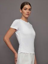 Short Sleeve Ruched Tee - White