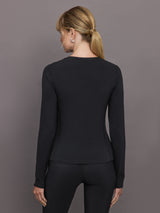 Long Sleeve Crew Neck in Melt - Black